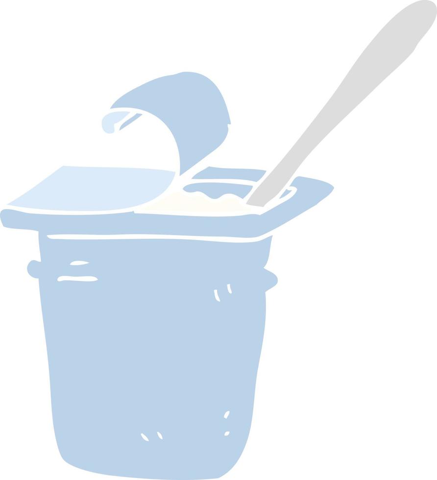 flat color illustration of yogurt vector