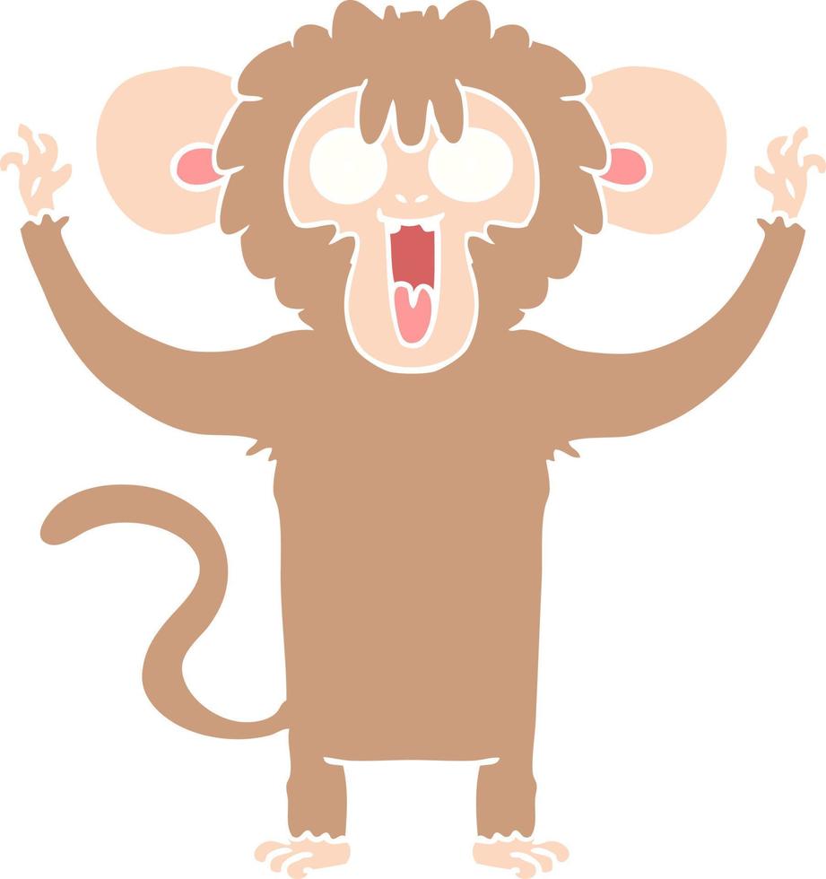 flat color style cartoon monkey vector