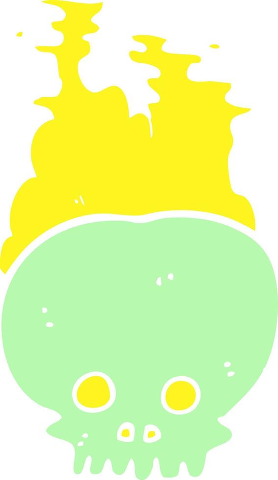 flat color illustration of steaming skull vector