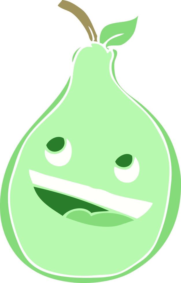 flat color illustration of pear vector