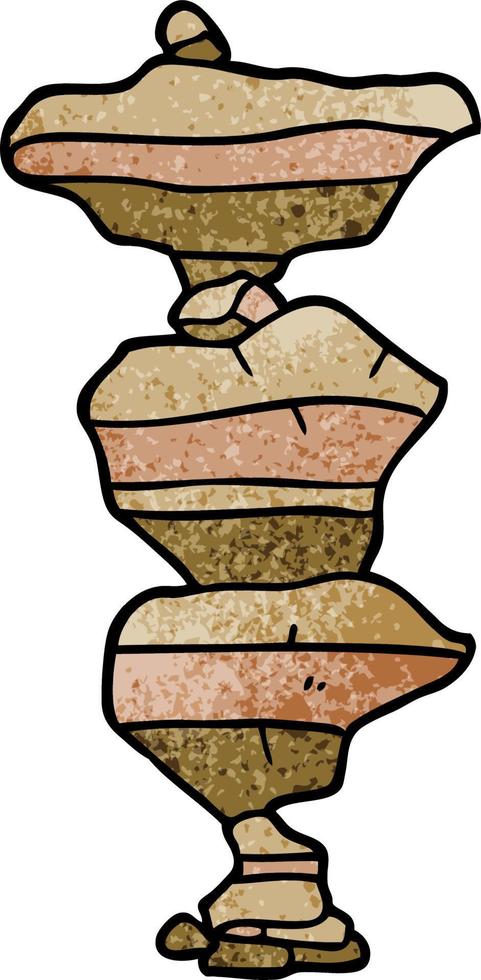 cartoon doodle of stacked stones vector