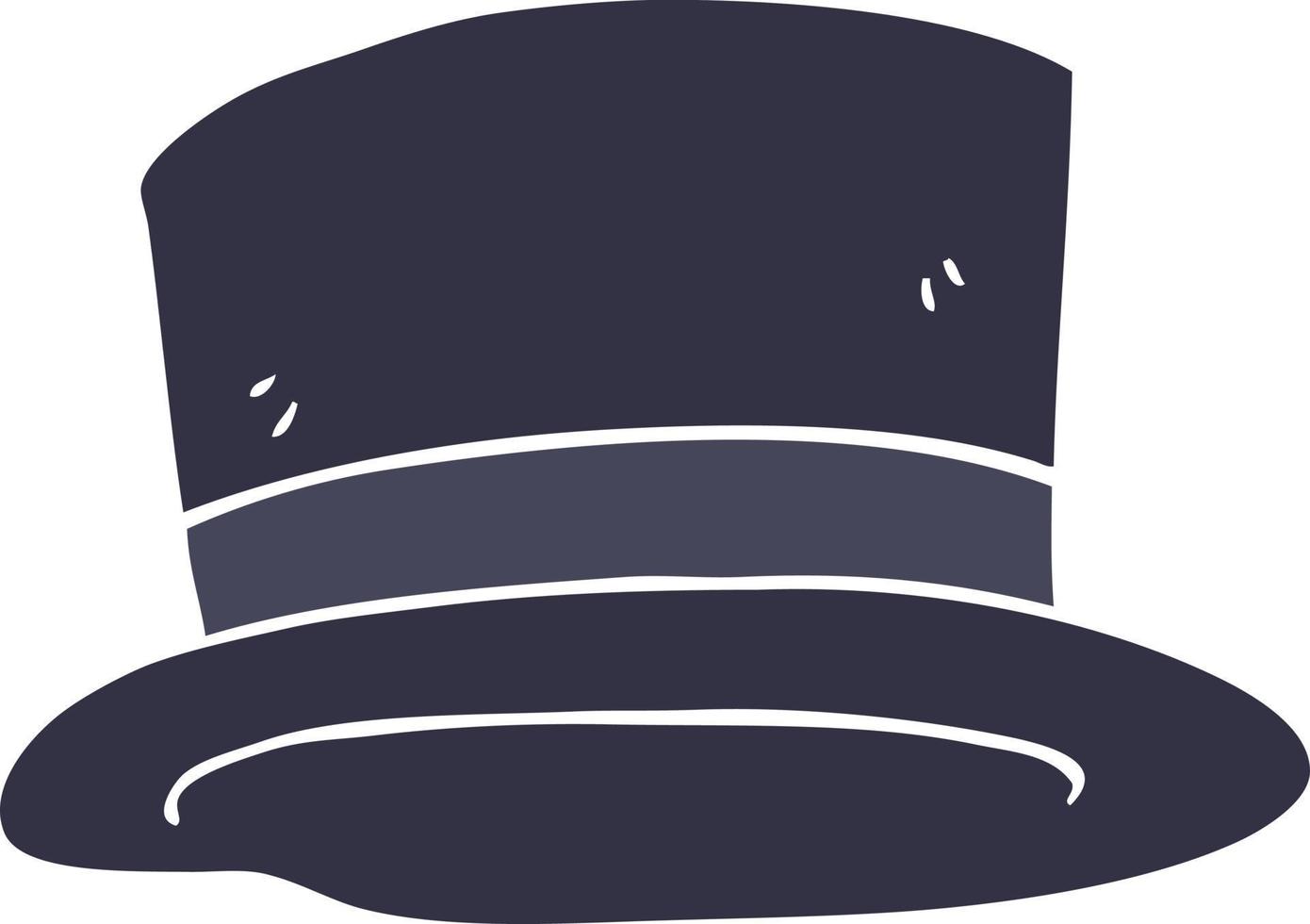 flat color illustration of top hat vector
