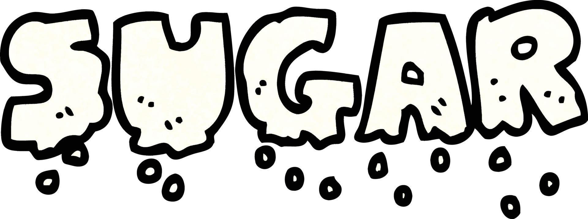 cartoon doodle word sugar vector
