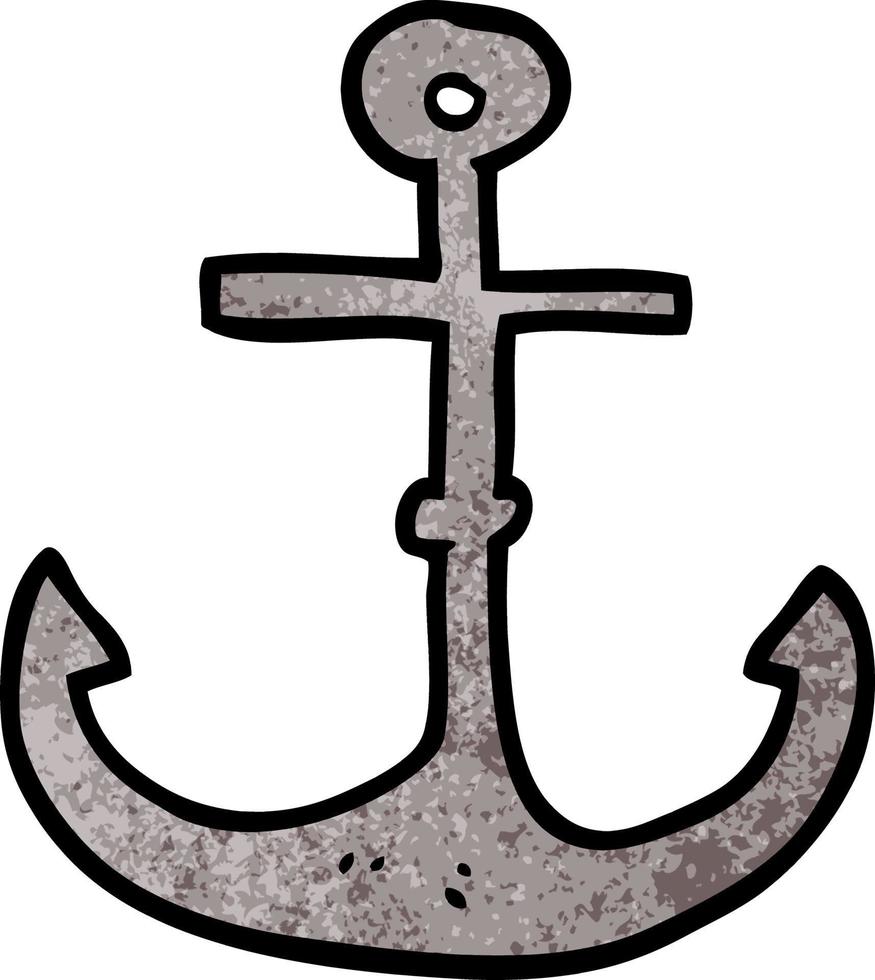 cartoon doodle ship anchor vector