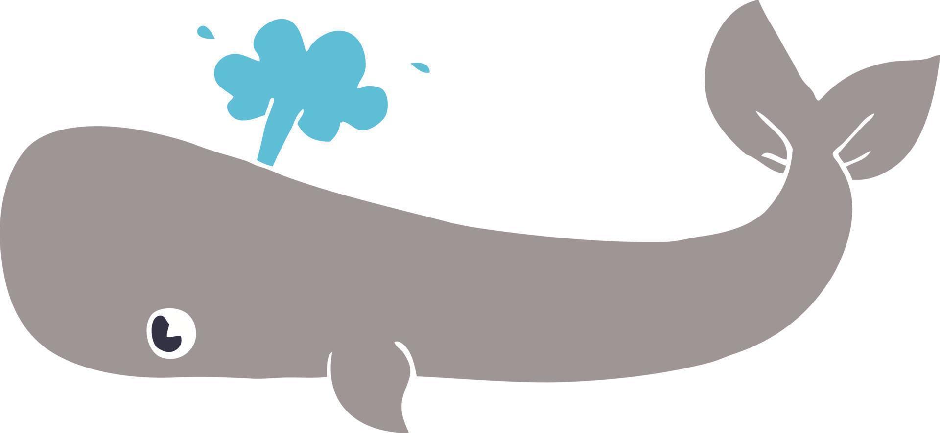 cartoon doodle whale vector