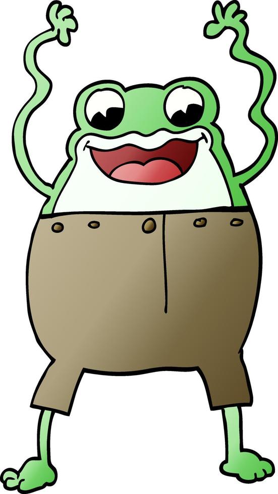 cartoon doodle frog vector