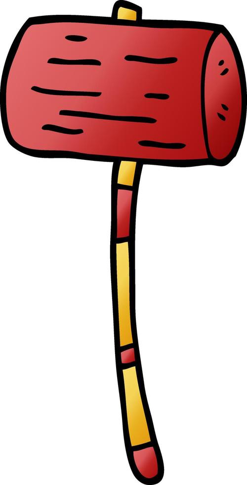 cartoon doodle mallet vector
