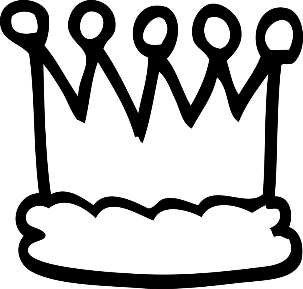 line drawing cartoon crown vector