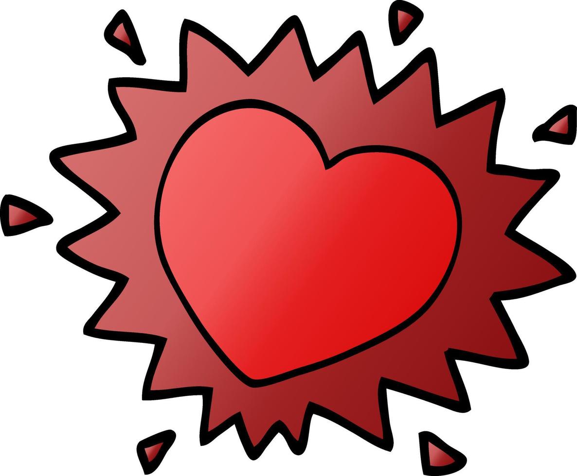 cartoon doodle flaming heart vector