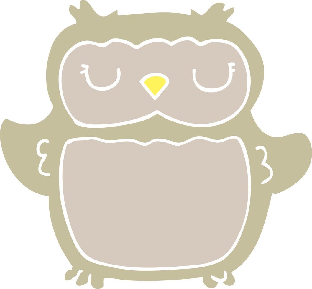 flat color style cartoon owl vector