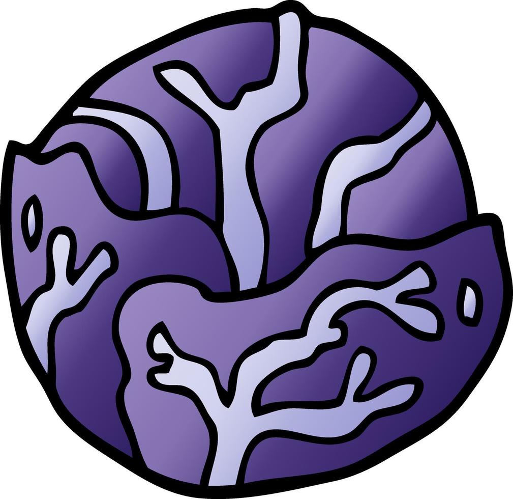 cartoon doodle cabbage vector