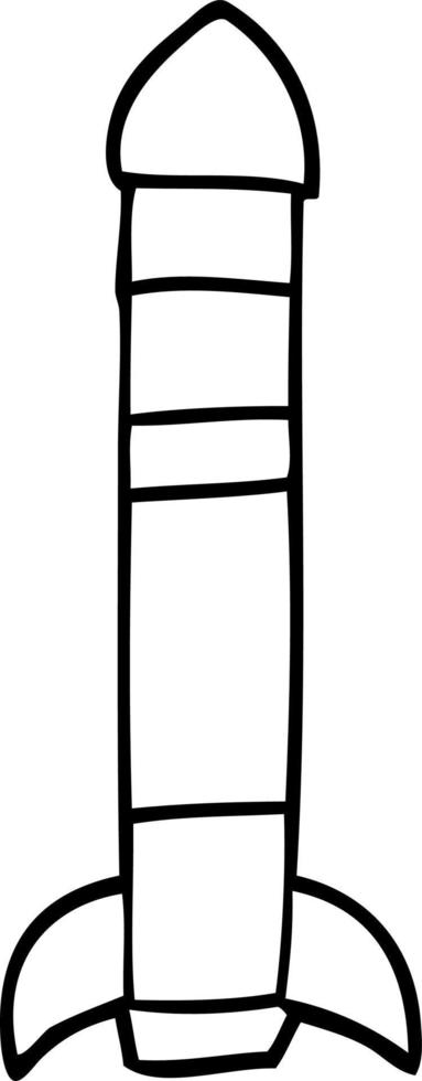 line drawing cartoon tall rocket vector