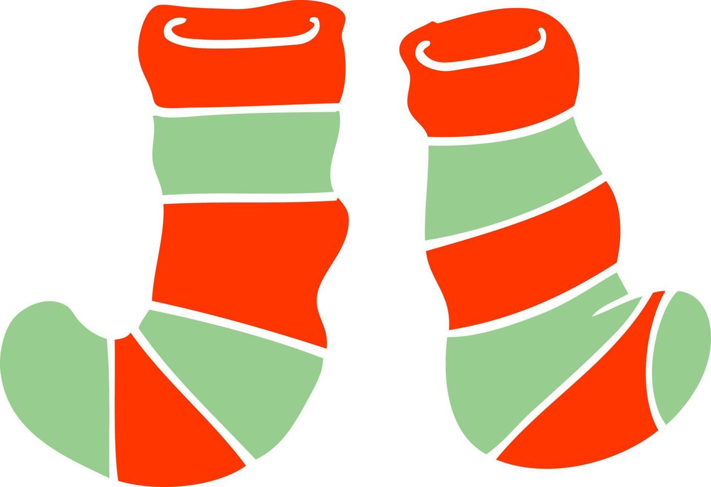 cartoon doodle striped socks vector