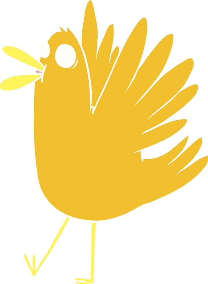 flat color style cartoon squawking bird vector