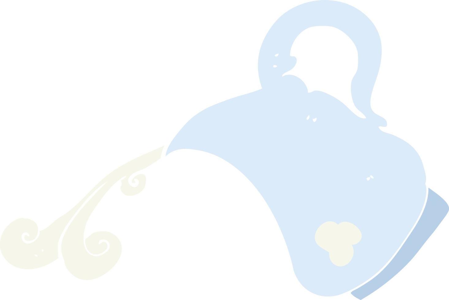 flat color illustration of milk jug pouring milk vector