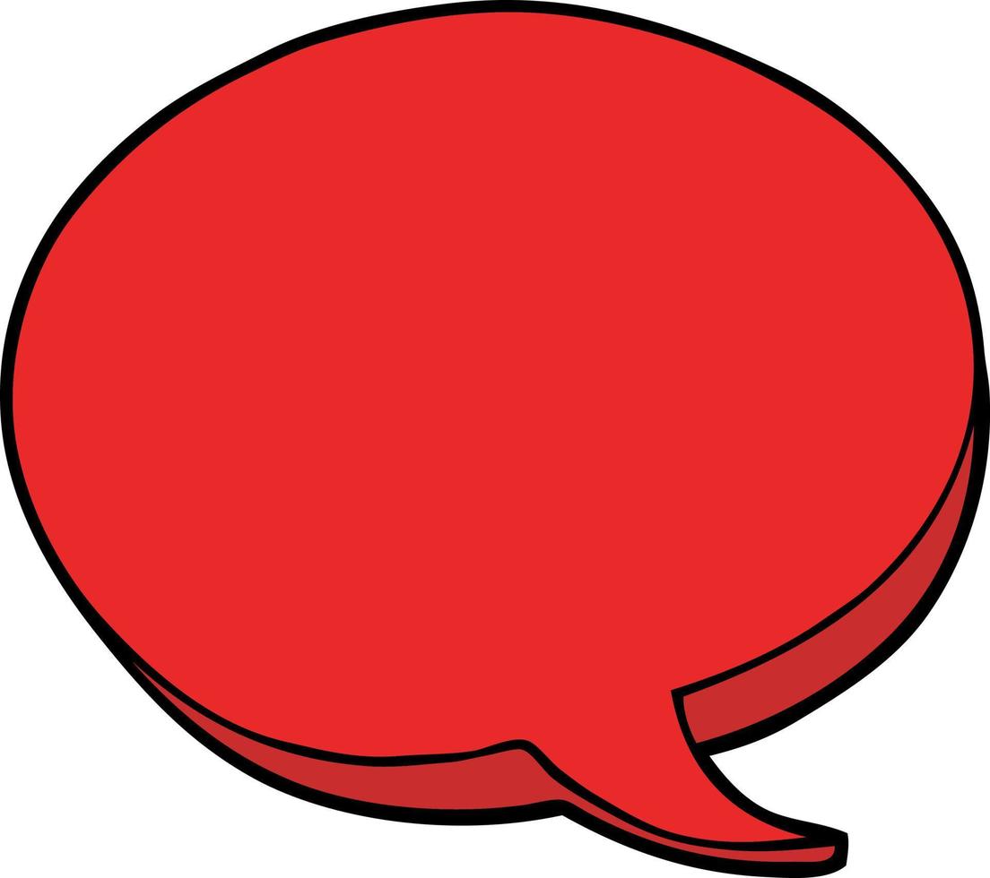 cartoon doodle red speech bubble vector