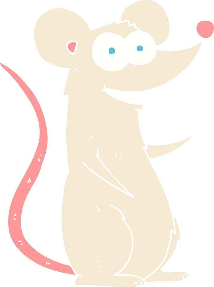 ilustración de color plano de ratón feliz vector