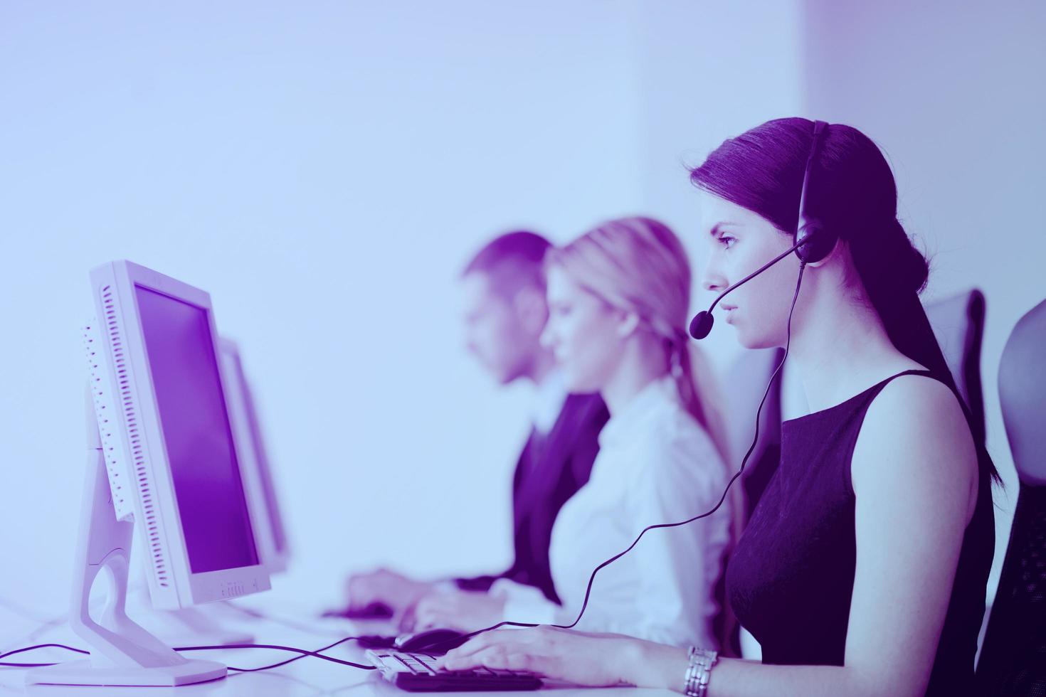 business people group working in customer and help desk office photo