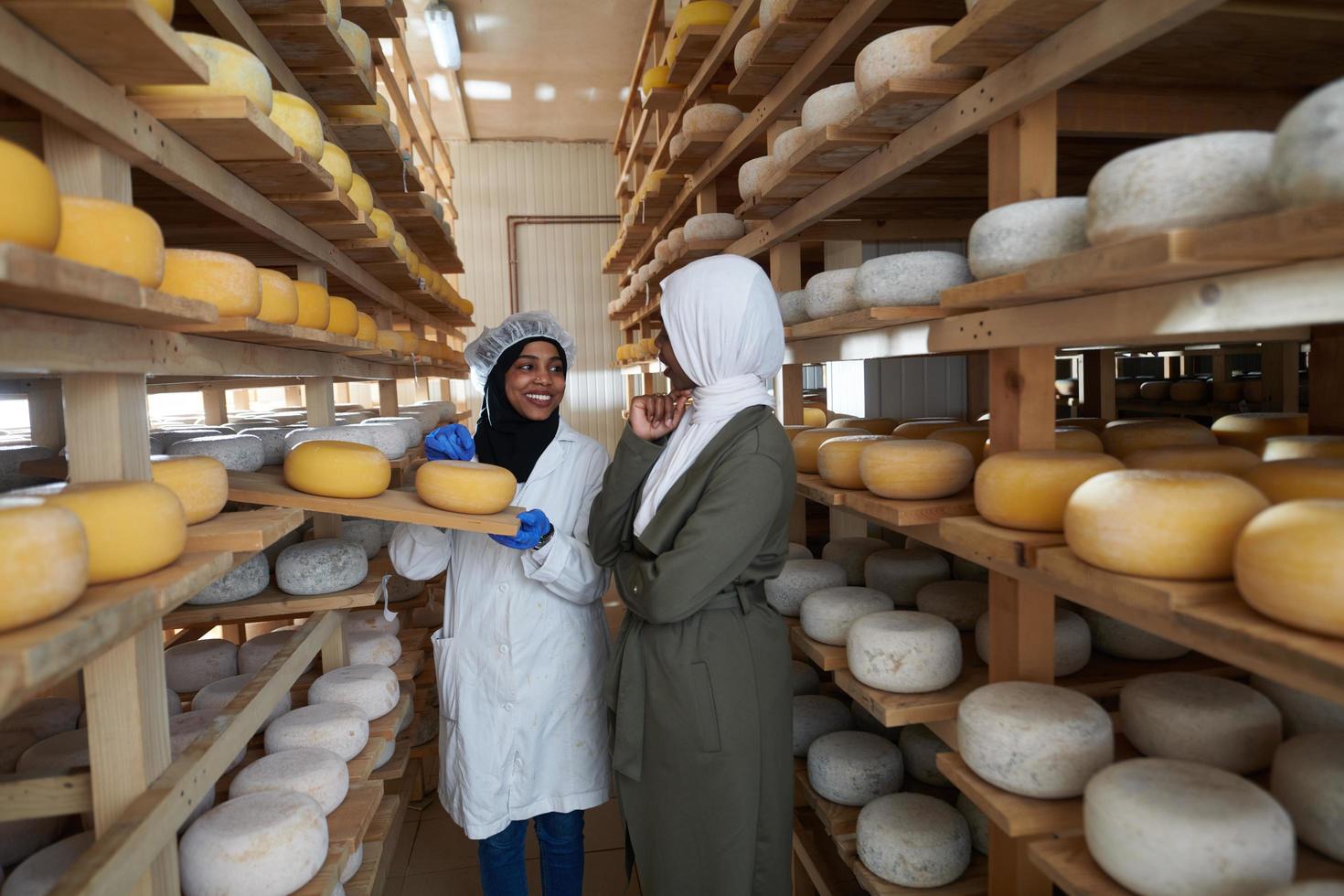 business woman team in local  cheese production company photo