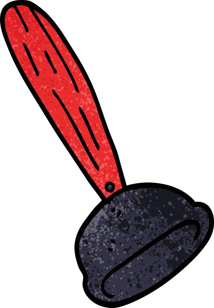 cartoon doodle toilet plunger vector