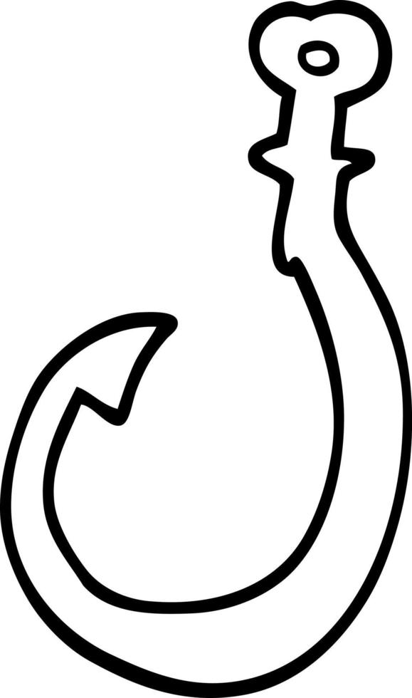 line drawing cartoon hook vector