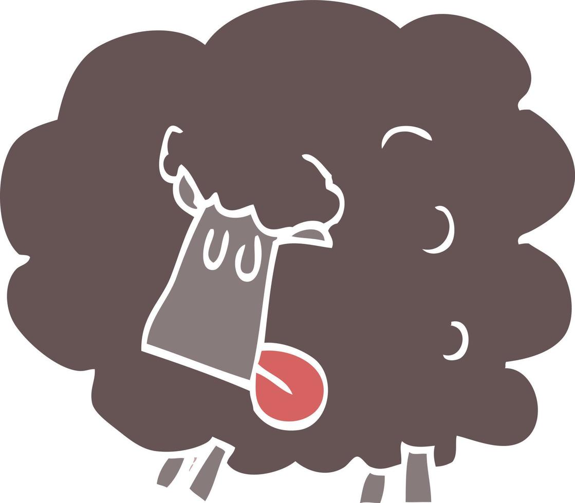 cartoon doodle black sheep vector
