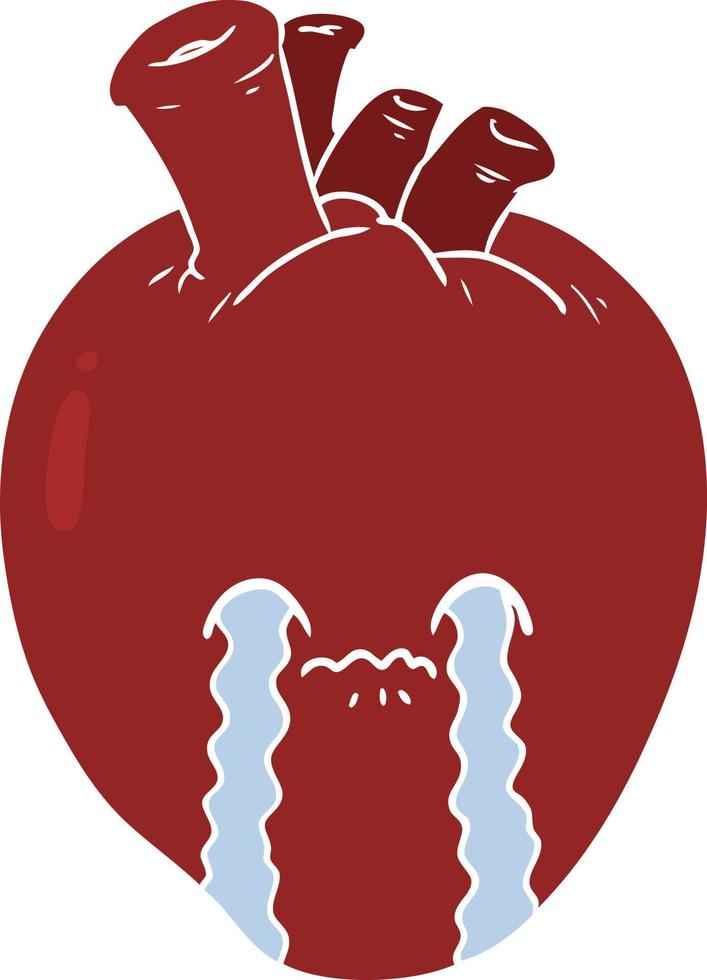 flat color style cartoon heart vector