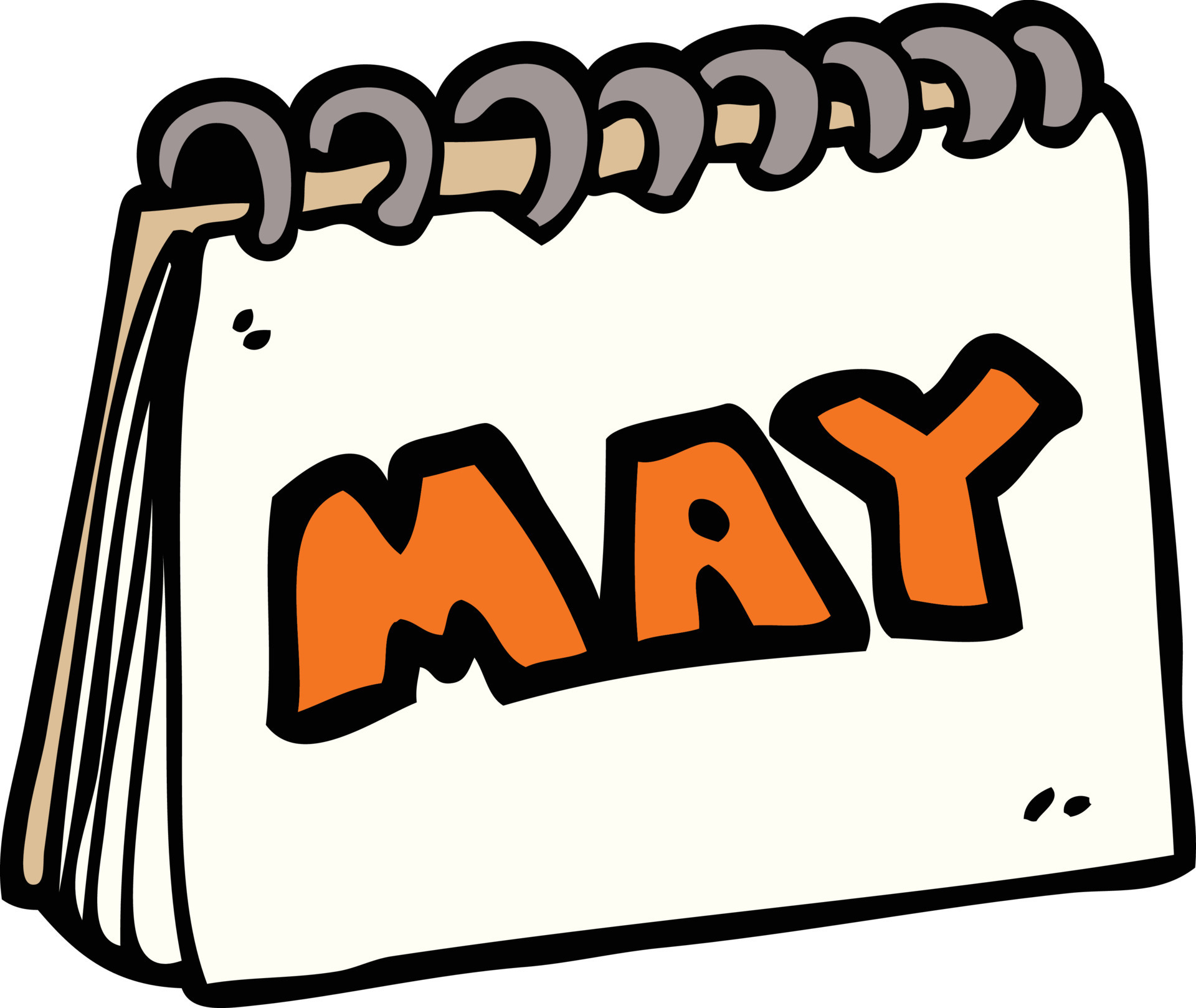 cartoon doodle calendar showing month of may 12128453 Vector Art at