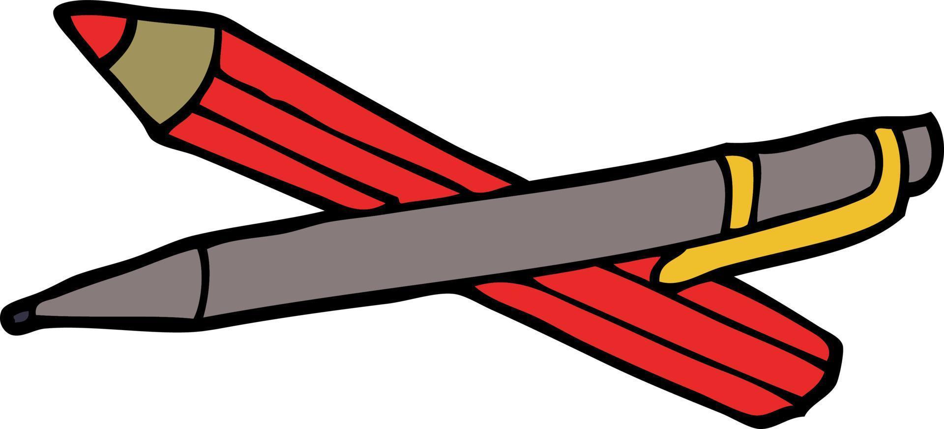 pluma de garabato de dibujos animados vector