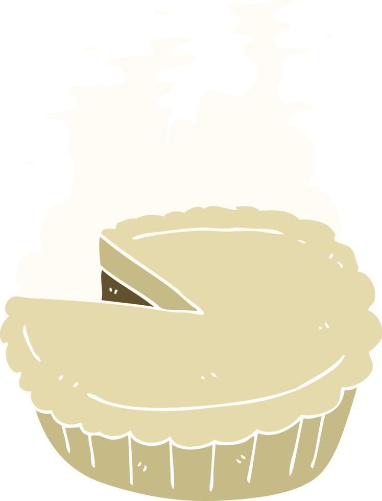 flat color illustration of pie vector