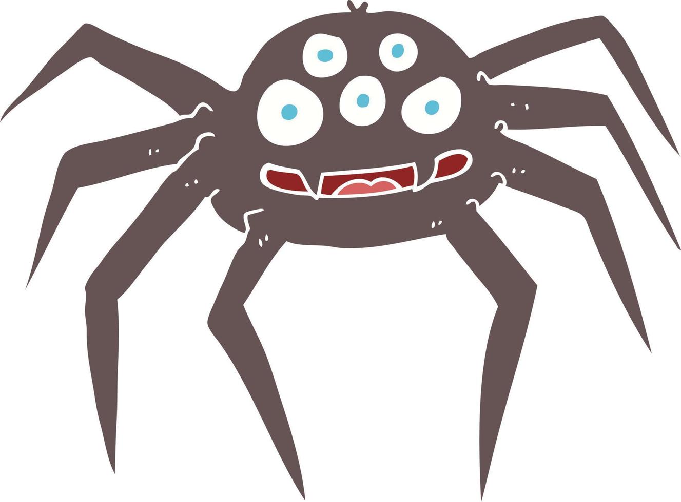 ilustración de color plano de araña vector