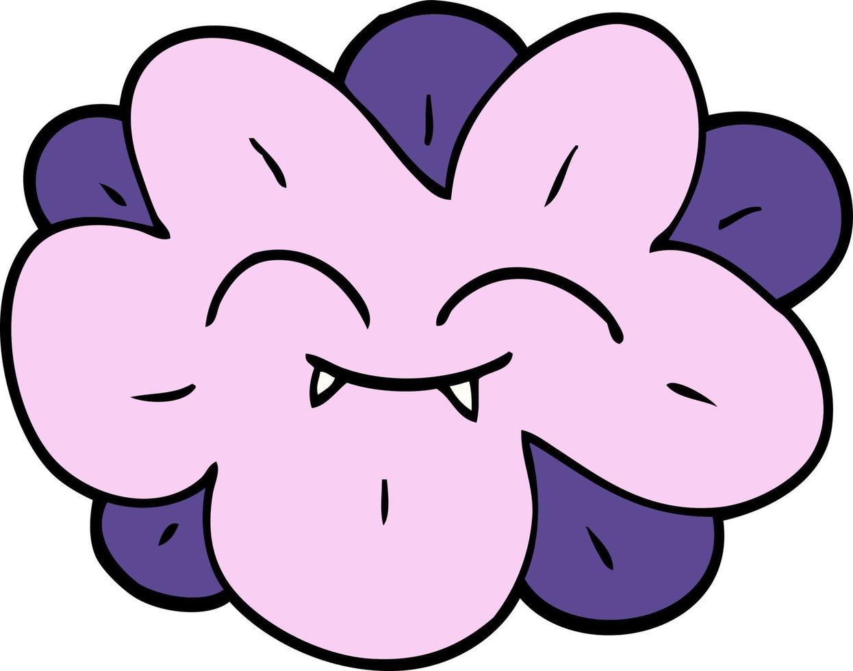 cartoon doodle flower with fangs vector