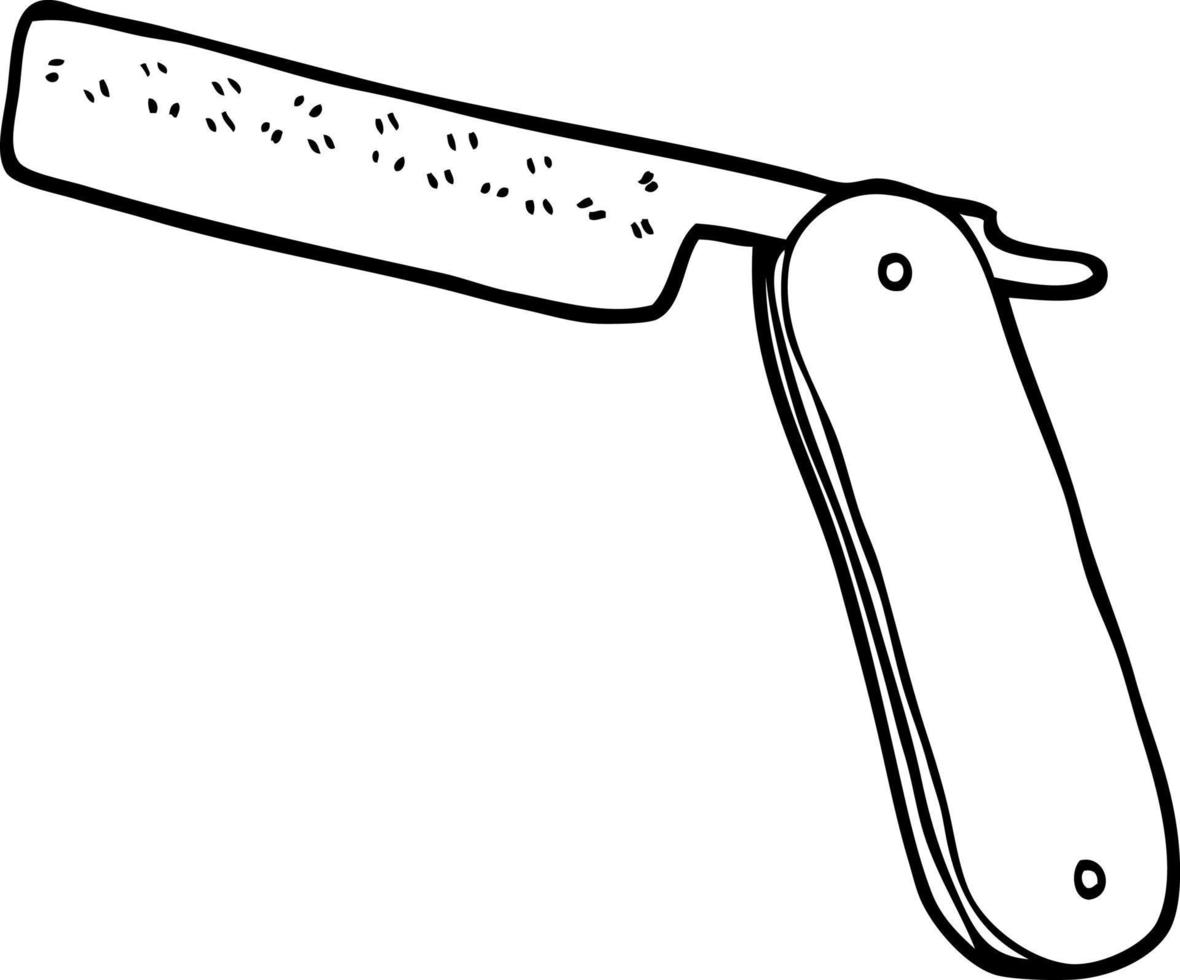 maquinilla de afeitar de garganta cortada de dibujos animados de dibujo lineal vector