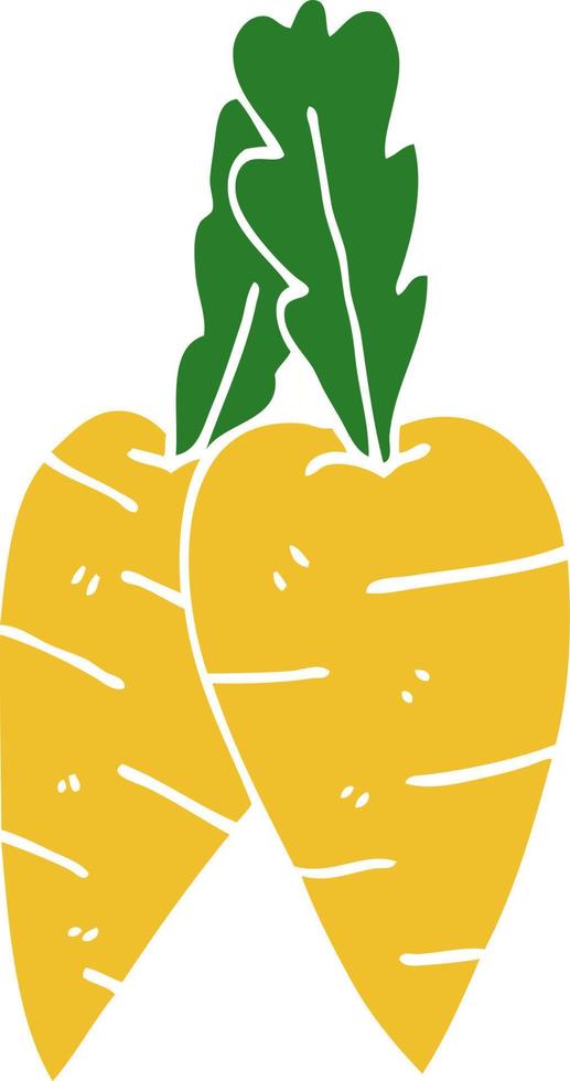 cartoon doodle organic carrots vector