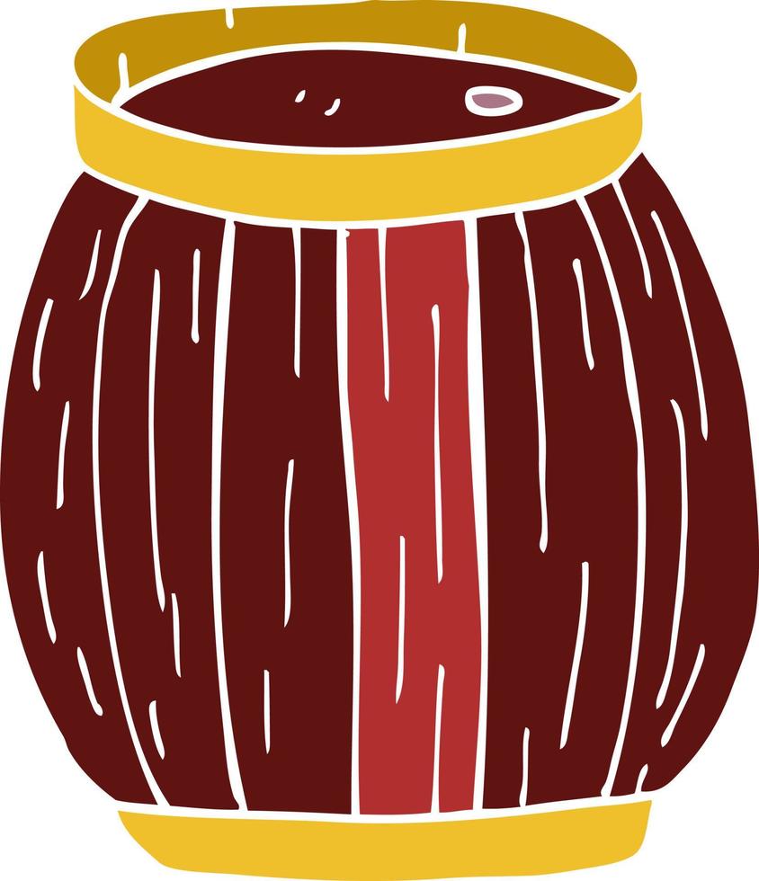 cartoon doodle of a barrel vector