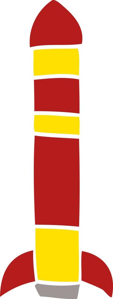 cartoon doodle tall rocket vector
