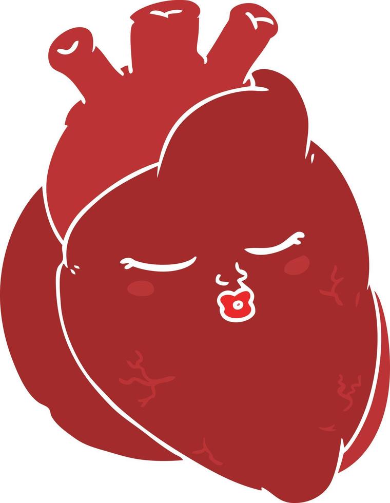 flat color style cartoon heart vector