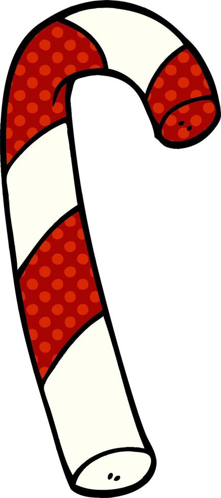 cartoon doodle striped candy cane vector