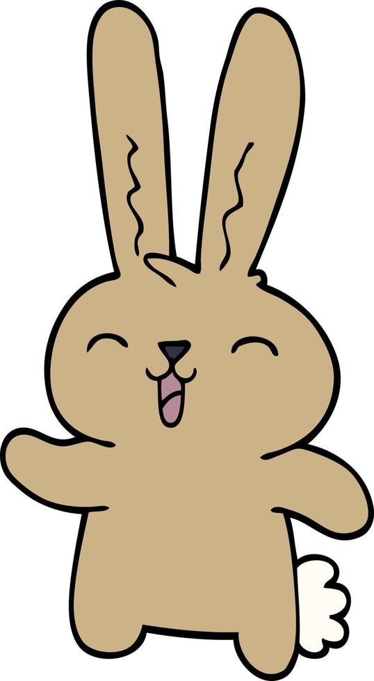 cartoon doodle jolly rabbit vector