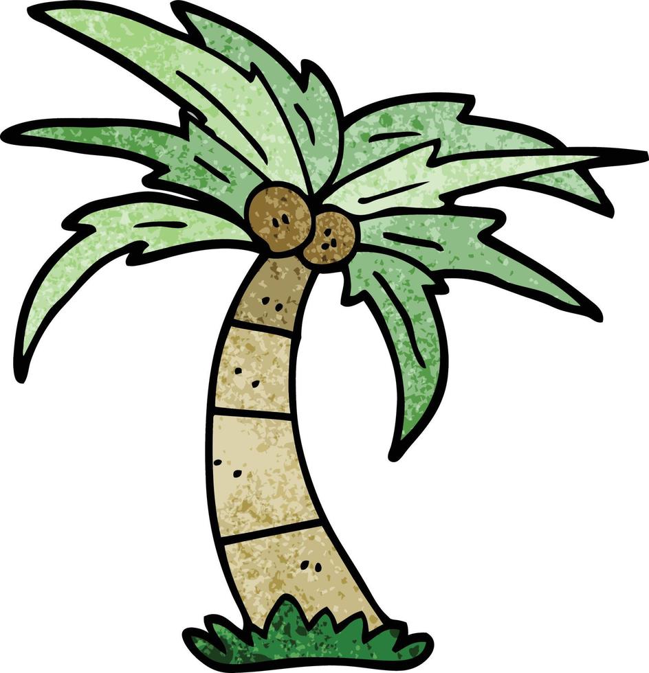 caricatura, garabato, palmera vector