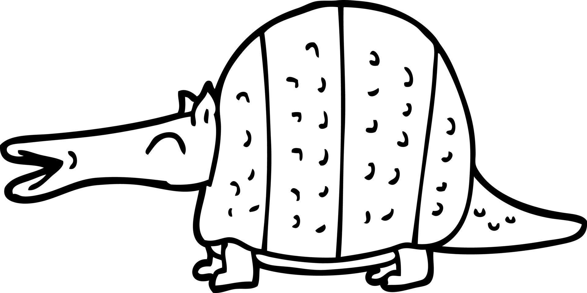 line drawing cartoon armadillo vector