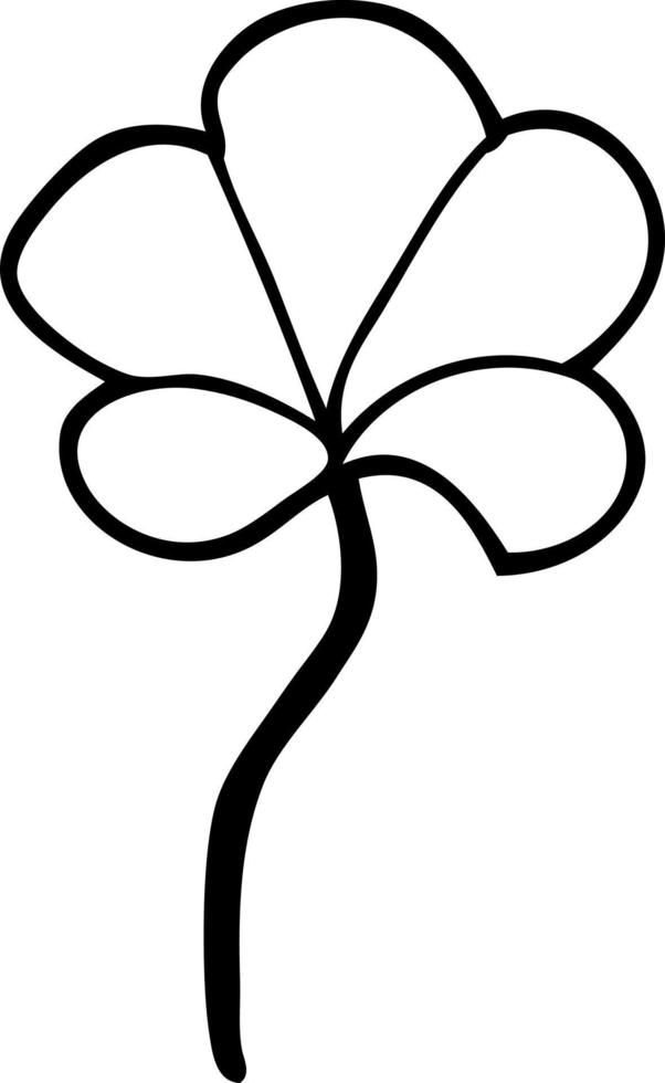 line drawing cartoon flower vector