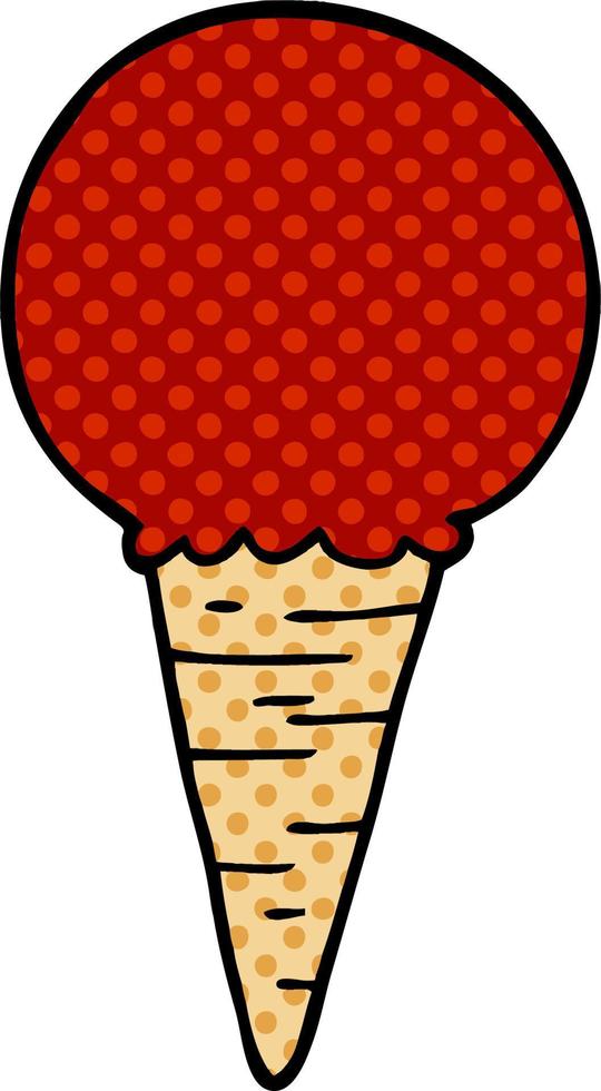 cartoon doodle ice cream cone vector