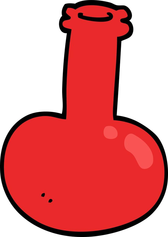 cartoon doodle red vase vector