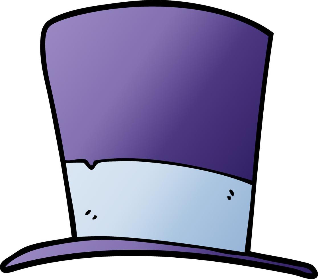 cartoon doodle top hat vector