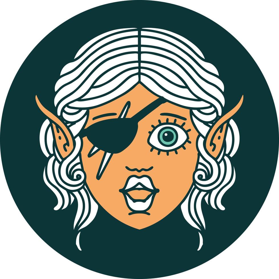 elf rogue character face icon vector