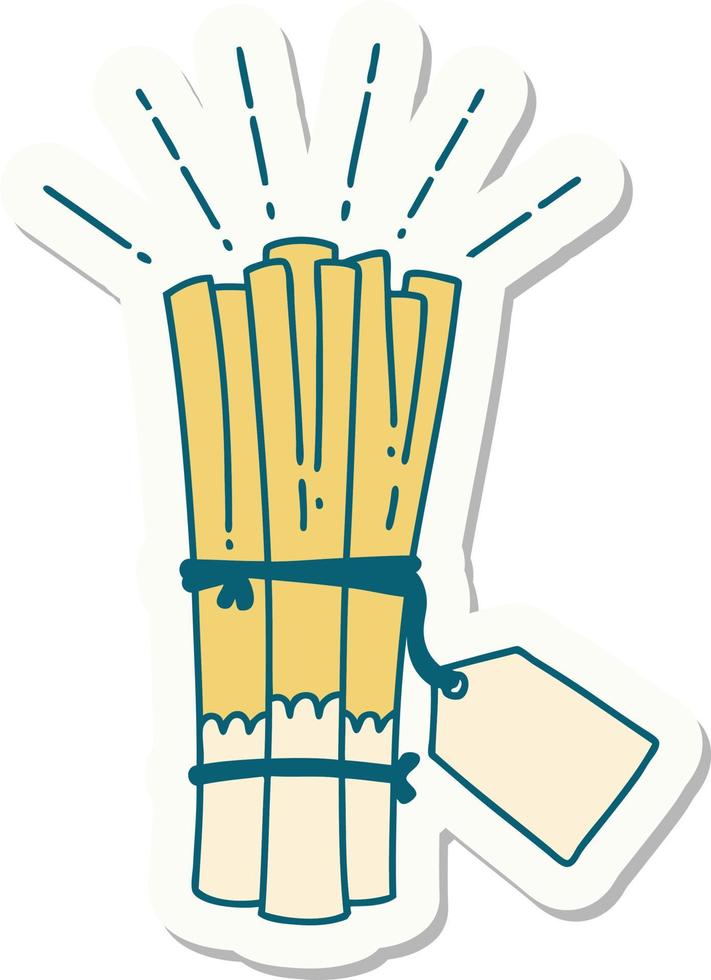 sticker of tattoo style bunch of leeks vector
