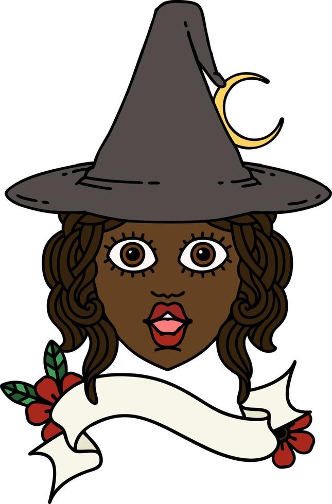 human witch character face illustration vector