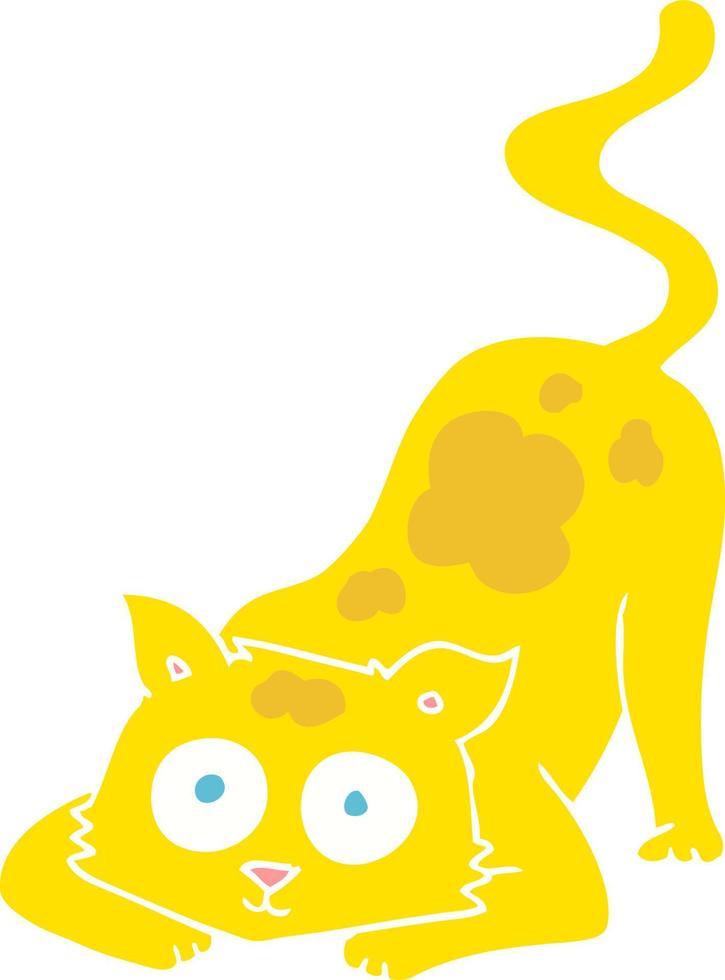 ilustración de color plano de gato vector