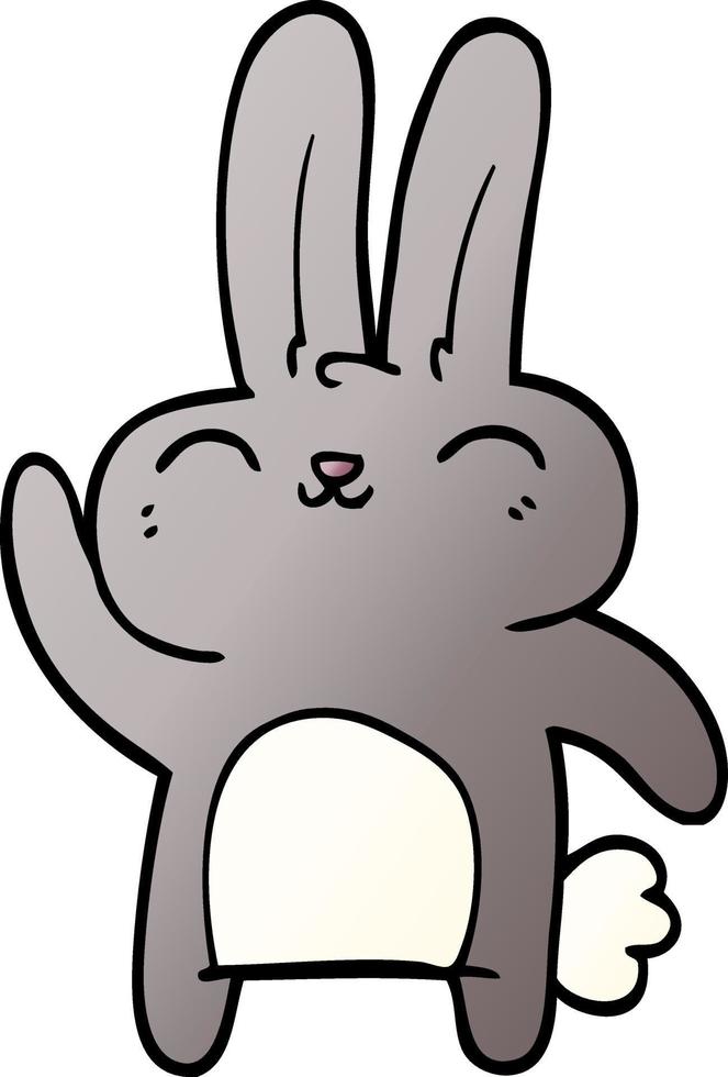 cartoon doodle happy rabbit vector